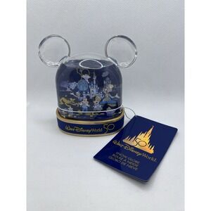 NEW Walt Disney World 50th Anniversary Snow Globe Mickey Minnie Ears Park Icons